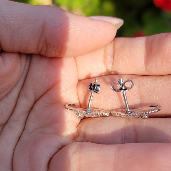 Vintage 950 Silver Little Chameleon Stud Earrings - Picture 3 of 5